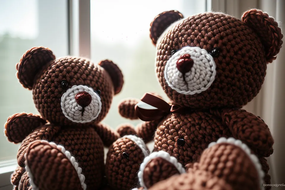 Detalle de amigurumi tejido a mano con ojos de seguridad de 8mm.