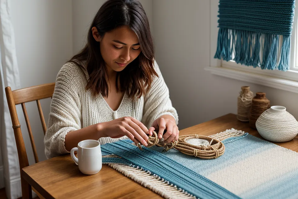 Comparación de piezas de crochet y macramé para decoración y venta