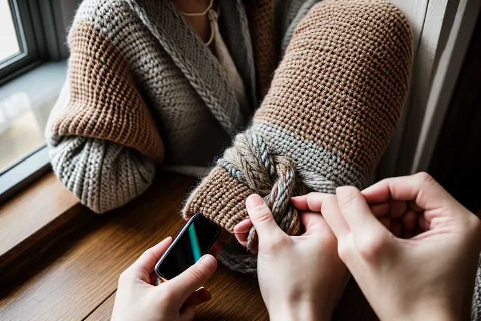 Uso de aplicaciones móviles para diseñar gráficos de puntos de crochet profesionales.