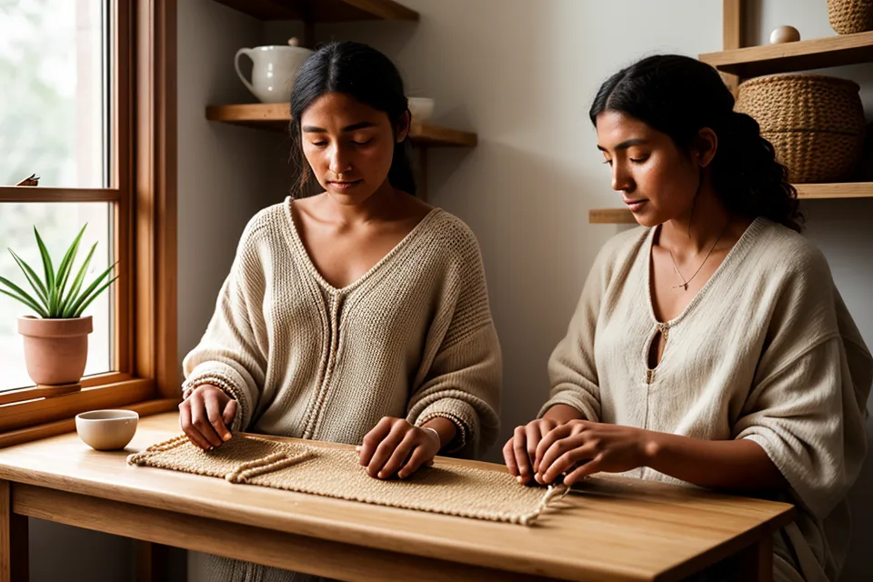 Mesa de trabajo ergonómica para tejer macramé y crochet cuidando la postura