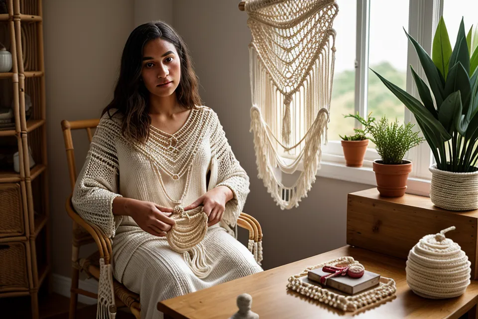 Organización del taller de macramé: cordones e insumos textiles guardados sin desorden