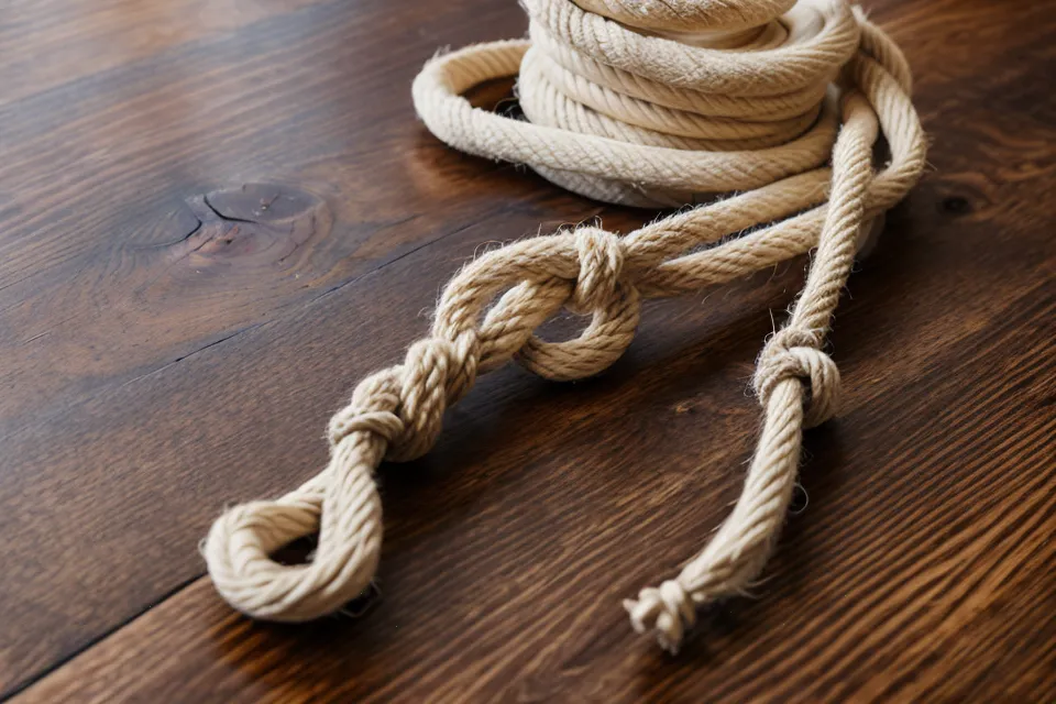 Nudos básicos de macramé junto a una terminal de pago móvil lista para cobrar