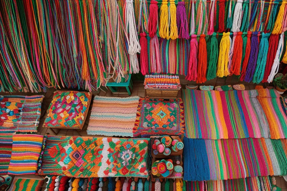Terminal de pago móvil conectada por bluetooth en un puesto de artesanías de tianguis