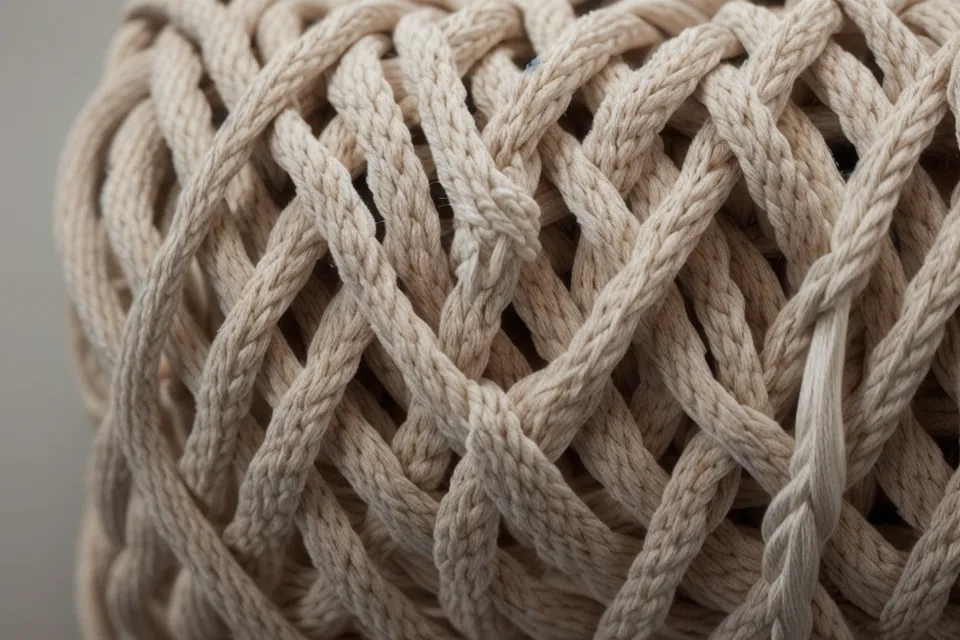 Hilos de macramé de 3mm y 4mm con estructura de tres cabos torcidos para teñir.