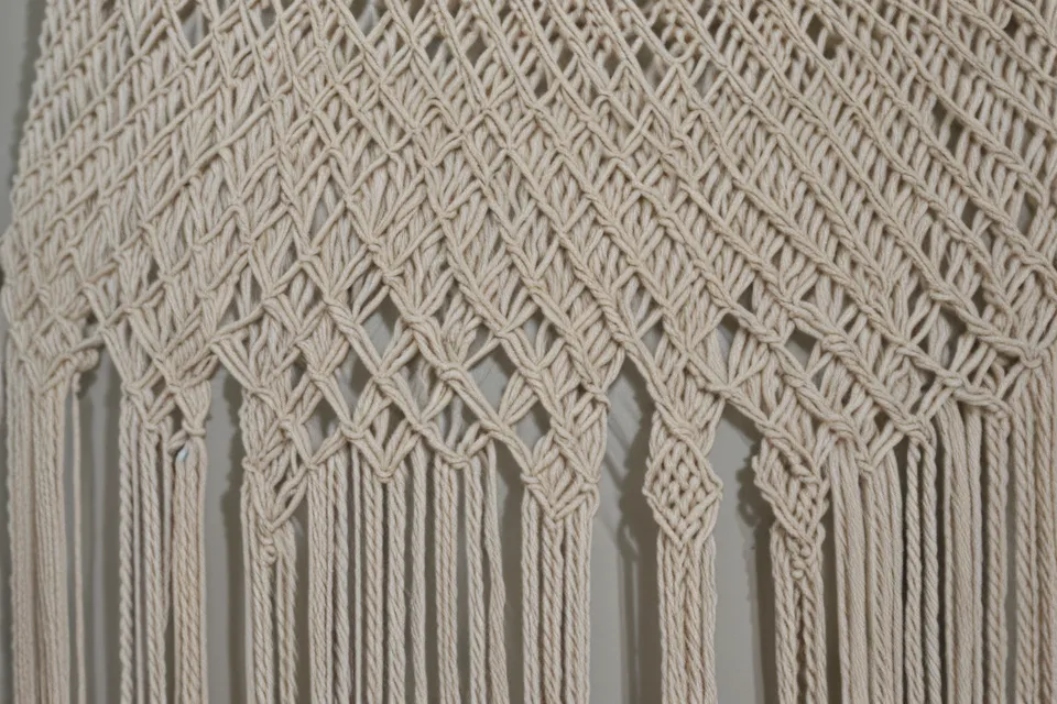 Tapiz de macramé con acabados profesionales listo para la venta